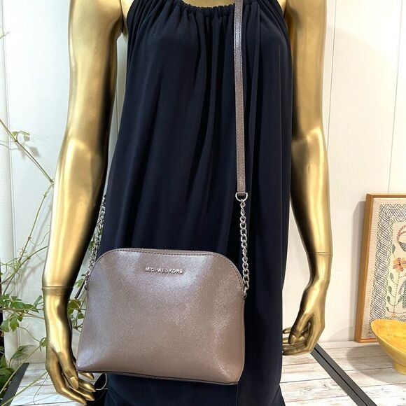 MICHAEL KORS Saffiano Leather Dome Crossbody - Picture 16 of 16